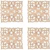 Hklshyd 4X Wooden Fornitura Decalcomania Applique in Stile Europeo Accessori E Intaglio in Vero Legno. Intaglio in Legno 20X20X2cm