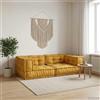 zylophax Divano Modulare a 2 Posti Giallo in Tessuto 100% Cotone 140x70x36 cm con Imbottitura in Cotone Riciclato e Schiuma, Design Ergonomico e Comfort Morbido per Interno e Esterno