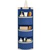 KORAT Organizer Bagno 3 Tasche Portaoggetti da Appendere, Tasche Salvaspazio da Parete, Organizzatore in Tessuto Poliestere con Manico in Legno e Corda in Juta, 60 x 20 cm, Colori Assortiti