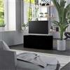 Wynira Mobile TV nero, in legno, 80 x 34 x 36 cm, con 2 cassetti, 1 scomparto, salvaspazio, per soggiorno, camera da letto, home theater, moderno, con spazio e ripiano