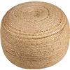 About Home Pouf/ottomano/poggiapiedi in 100% iuta intrecciata a mano, adatto per soggiorno, camera da letto, patio, camera dei bambini (seduta per bambini), dimensioni 50 x 30 x 30 cm (lunghezza x