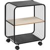 5 five simply smart 5five - Scaffale a 2 Ripiani in Metallo e Legno Nero - 4 Ruote con Sistema di bloccaggio - Freno di Sicurezza - Facile da spostare - Soggiorno
