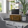 Wynira Mobile TV in legno di rovere affumicato, 80 x 34 x 36 cm, con cassetto, scomparto e spazio portaoggetti, moderno mobile basso per soggiorno, home theater, gaming e salvaspazio