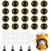 PATIKIL Occhi di Sicurezza 10mm, 20Pezzi Occhi Realistici per Bambole all'Uncinetto con Rondelle per Decorazione Accessori per Bambole Artigianato Halloween, tonalità Oro