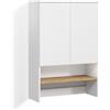 Livinity Mobile lavatrice Paolina, Bianco/Artisan, 68 x 100.4 cm | 2 Ante · 3 scomparti · Organizzazione ordinata · Spazio per detersivi · Sopra la lavatrice