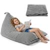 Yunlaishaocer Fodera per pouf per bambini e adulti (senza imbottitura) (grigio, 127 x 72 cm)