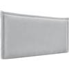 DHOME Testiera Imbottita in Tessuto Aqualine con Bordino da Parete Fonoassorbente Acustica Testata Letto per Camera Moderna di Tendenza (Grigio Chiaro, 4cm Sp., 70cm Alt., 110cm)
