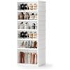 Generico Scarpiera Pieghevole 6 Piani con 12 Scomparti, Mobile Porta Scarpe ad Apertura a Fisarmonica, Ante Trasparenti, Salvaspazio 117 × 43 × 34,5 cm, Organizzatore per Ingresso, Camera e Cabina Armadio