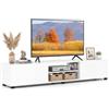 SOARS Mobile TV per Televisori fino a 70 Pollici, Mobile Basso per TV con Ampio Piano di Appoggio, Ripiani Aperti, Armadietti a Porta, per Soggiorno, Camera da Letto, 160 x 35 x 30 cm (Bianco)