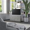 Wynira Mobile TV grigio cemento in legno 80 x 34 x 36 cm con 2 cassetti e scomparto, moderno mobile basso salvaspazio per soggiorno, camera da letto, home cinema con spazio e ripiano per soundbar e
