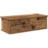 Qnhdfrt Mobile TV Sospeso a Parete, Mobiletto Porta TV 60x26x18.5 cm | Mobiletto sospeso per soggiorno con due cassetti, ideale per ottimizzare lo spazio e disporre lettori media.