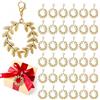 BBTO 36 Pezzi Corona di Alloro Portachiavi con Fibbia a Moschettone 14 Mm | Oro Ciondoli Corona Alloro per Souvenir di Laurea, Natale, Matrimoni, Regalo Aziendale, Premio Scolastico