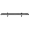 Goldonion Mensola Galleggiante in Vetro 40x10 cm Nero | Vetro Temperato 8 mm, Staffe in Lega di Zinco, Capacità 10 kg, Facile Montaggio