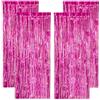 KICNIC 4 tende glitterate fucsia, 1 m x 2,5 m | Tenda con lanterna per foto, per compleanno, Capodanno, discoteca, Halloween, matrimonio, Natale, feste