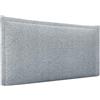 DHOME Testiera Imbottita in Tessuto Aqualine con Bordino da Parete Fonoassorbente Acustica Testata Letto per Camera Moderna di Tendenza (Grigio Perla, 4cm Sp., 70cm Alt., 110cm)