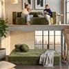 PEBFHSQW Divano letto matrimoniale Boneless Divano-Letto Convertibile 150CM 2Cuscini | Divano lavabile sfoderabile,nessun montaggio,imbottitura morbida in schiuma ad alta densità,soggiorno,camera ospiti e ufficio