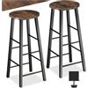 tectake® 2 Sgabelli bar 31x31x72,5cm, Sgabelli cucina stile industriale, Sedie bar con poggiapiedi effetto legno, Arredo Cucina, Sala da pranzo, Ufficio, Hotel, Penisola, Bancone - Legno Scuro