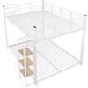 Azkoeesy Letto a Castello Metallico con Scala Verticale- 140x200 | Struttura Robusta, Per Adolescenti e Adulti, Ideale per Cameretta, Design Metallico