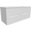 Parama Mobile bagno sospeso 120cm quattro cassetti bianco opaco cannettato con lavabo bianco lucido | Tigua