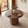 Rosebibi Tavolo da pranzo rotondo, 120 x 120 cm, 4-6 persone, design classico, stile scandinavo, minimalista, alta qualità, durevole, antigraffio, colore noce