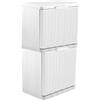 COSE DA CASA Scarpiera salvaspazio Set 2 porta scarpe bianco impilabile Contiene Fino 4 Paia slim componibile da esterno balcone in plastica