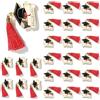 Dorunova Ciondoli per Bomboniere Laurea Fai da Te Nappe Rosse con Charms Smaltati Assortiti 24 Pezzi (Stile E)