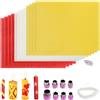 SUPAWAY 12 piastre di cera colorate per candele, 20 x 15 cm, set per la produzione di candele fai da te con stampi per bambini e adulti, fai da te, arte in cera (4 rosse + 4 gialle + 4 bianche)