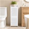 powerking Armadietto portaoggetti da bagno a 2 livelli, organizer indipendente con ante, bianco, impermeabile, per camera da letto, WC, soggiorno, cucina, balcone, ufficio