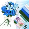 GENHH Scovolini Colorati per Lavoretti (Blu) | Pipe Cleaner per fai da te, 4 colori, filo di ciniglia, per bouquet di fiori fai da te, bouquet di fiori, carta decorativa