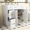 Piaenon Mobile sottolavabo da 81,7 cm con lavabo in ceramica, bianco | Moderno mobiletto da bagno con lavabo in ceramica, superficie laccata, molto spazio e piedi stabili in legno massiccio.