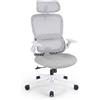 SIHOO B100SE Sedia Ufficio, Seduta Visco, Supporto Lombare Dinamico, Bianco | Seduta Allargata Schiuma Visco, Braccioli Ribaltabili, Poggiatesta Regolabile,Schienale Mesh Traspirante,3Angoli Inclinazion