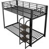 Azkoeesy Letto a Castello Metallico con Scala Verticale - 90x200 cm | Struttura Robusta, Per Adolescenti e Adulti, Ideale per Cameretta, Design Metallico