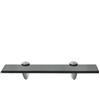 Goldonion Mensola Galleggiante in Vetro 30x10 cm Nero | Vetro Temperato 8 mm, Capacità 10 kg, Staffe in Lega di Zinco, Facile Montaggio