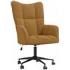 GHVBNMF Poltrona relax in velluto, regolabile in altezza, girevole, marrone | Cuciture decorative moderne in design quadrato per studio e soggiorno. Morbido comfort di seduta grazie alla robusta base in