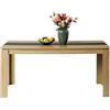 PURELLEL Tavolo da Pranzo 160x80 cm Rovere e Nero, per Cucina e Soggiorno | 160 x 80 x 75 cm, Rovere e Nero; pannello truciolare E1, portata max 80 kg, viteria e istruzioni incluse.