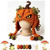 Generico Kit fai da te all'uncinetto for cappello con cappuccio fantasy, una vasta | Kit completo (filo, uncinetto, ago da tappezzeria, cartamodello/tutorial), il materiale è morbido e confortevole(Pumpkin)