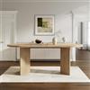 GAWYOEX Tavolo da pranzo ovale in legno, 200 x 90 x 75 cm (L x P x A) | Tavolo da cucina in legno, adatto per 6-8 persone, angoli arrotondati, piano spesso