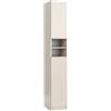 MebLocker Mobile bagno 30 cm, 2 Ante, Cashmere | Colonna Bagno, Mobile Contenitore, Design Salvaspazio, Mobile Bagno 30x180x31 cm