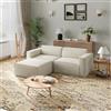 Novilla 214 cm Divano Angolare 3 Posti Convertibile Modulare in Chenille | Molle insacchettate Smarts Coil®, Senza Montaggio, Tessuto Chenille Idrorepellente Oleofugo Antimacchia, 2 Posti + 1 Pouf