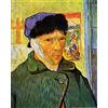 1art1 Vincent Van Gogh Poster Autoritratto con L'Orecchio Bendato, 1889 Stampa d'Arte 50x40 cm