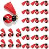 Dorunova Ciondoli per Bomboniere Laurea Fai da Te Nappe Rosse con Charms Smaltati Assortiti 24 Pezzi (Stile C)