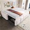 VIEKOS Letto imbottito per divano letto allungabile, 90/180 x 190 cm, in velluto Teddy, letto singolo, matrimoniale, con rete a doghe, letto multifunzione, beige (senza materasso)