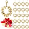 BBTO 24 Pezzi Corona di Alloro Portachiavi con Fibbia a Moschettone 14 Mm | Oro Ciondoli Corona Alloro per Souvenir di Laurea, Natale, Matrimoni, Regalo Aziendale, Premio Scolastico
