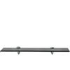 Goldonion Mensola a Muro in Vetro 50x10 cm, 8 mm, Nero | Vetro Temperato, Staffe in Lega di Zinco, Capacità 10 kg, Facile Montaggio, per Bagno e Soggiorno