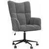 GHVBNMF Poltrona relax in velluto grigio scuro, sedia da ufficio girevole | Sedia ergonomica da soggiorno con rivestimento vellutato, molla a gas stabile e rotazione a 360 gradi, per studio.