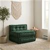 zylophax Divano Componibile Verde in Tessuto 100% Cotone 70x70x54 cm con Imbottitura Morbida 70% Cotone Riciclato e 30% Schiuma, Design Modulabile per Interno Esterno