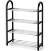 Holyhome Scarpiera 4 Ripiani in Acciaio e PP 50x65x19cm | scarpiera metallo, porta scarpe ingresso, scaffale scarpe, organizer scarpe | 2 Colori Nero Grigio | Capacità 10kg, Montaggio Senza Attrezzi