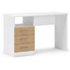 Arreditaly Scrivania Desk Lipsia Per Studio Con Cassetti Laterali Postazione PC Salvaspazio Ufficio Soggiorno E Cameretta 120 X 72 X 48 Cm Bianco E Rovere