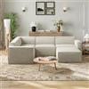Novilla 276 cm Divano Angolare 5 Posti Convertibile Modulare in Chenille | Molle insacchettate Smarts Coil®, Senza Montaggio, Tessuto Chenille Idrorepellente Oleofugo Antimacchia, 4 Posti + 1 Pouf