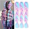 FANWYFYU Ombre Intrecciatura dei capelli, 3Pack/Lot Ombre Intrecciatura Estensioni Dei Capelli Sintetici Ad Alta Temperatura 64 Pre Stretched Braiding Hair (24 Inch (Pack of 3), MD16-3pack)
